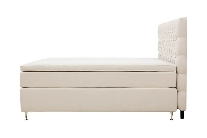 Hilton Lyx Komplett Sängpaket 160x200 cm Kontinentalsäng med knappad sänggavel - Ljusbeige - Products - Möbler - Säng - Kontinentalsäng
