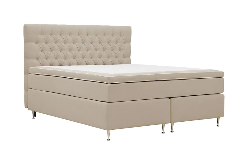 Hilton Lyx Komplett Sängpaket 180x200 cm Kontinentalsäng med knappad sänggavel - Beige - Products - Möbler - Säng - Kontinentalsäng