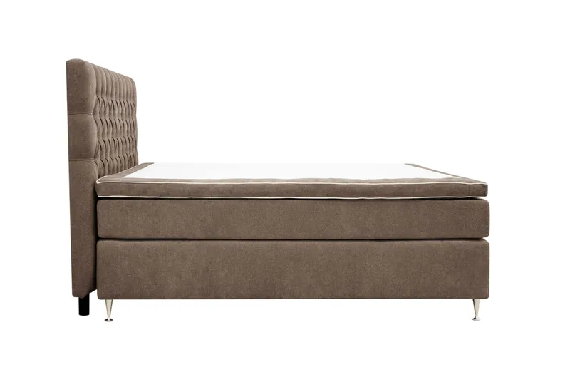 Hilton Lyx Komplett Sängpaket 180x200 cm Kontinentalsäng med knappad sänggavel i chenille - Mörkbrun - Products - Möbler - Säng - Kontinentalsäng