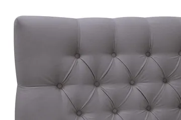 Hilton Lyx Komplett Sängpaket 180x200 cm Kontinentalsäng med knappad sänggavel i sammet - Grå - Products - Möbler - Säng - Kontinentalsäng