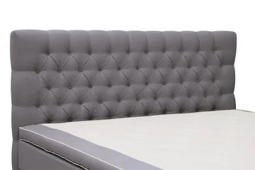 Hilton Lyx Komplett Sängpaket 180x200 cm Kontinentalsäng med knappad sänggavel i sammet - Grå - Products - Möbler - Säng - Kontinentalsäng