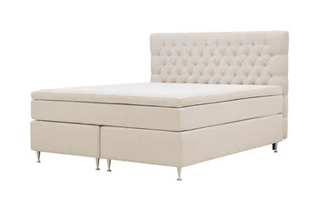 Hilton Lyx Komplett Sängpaket 180x200 cm Kontinentalsäng med knappad sänggavel - Ljusbeige - Products - Möbler - Säng - Kontinentalsäng