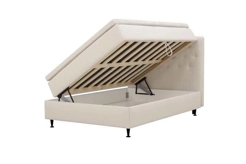 Hilton Plus Komplett Sängpaket med Förvaring 140x200 cm - Ljusbeige - Products - Möbler - Säng - Säng med förvaring