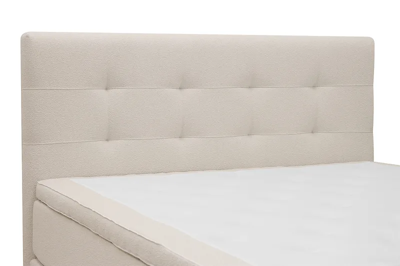 Hilton Premium Komplett Sängpaket 180x200 cm Kontinentalsäng med Sänggavel - Ljusbeige Bouclé - Products - Möbler - Säng - Kontinentalsäng