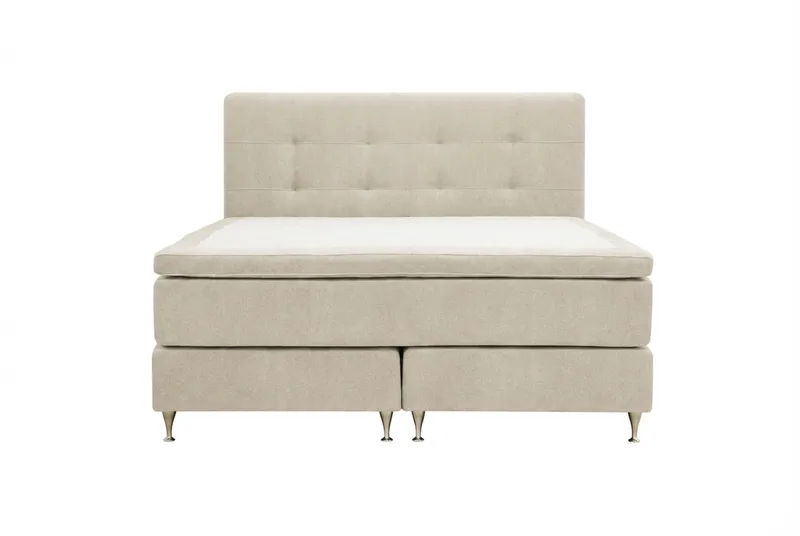 Hilton Premium Komplett Sängpaket 160x200 cm Kontinentalsäng med Sänggavel - Beige Tyg - Products - Möbler - Säng - Kontinentalsäng