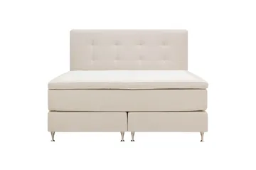Hilton Premium Komplett Sängpaket 160x200 cm Kontinentalsäng med Sänggavel - Ljusbeige Tyg - Products - Möbler - Säng - Kontinentalsäng