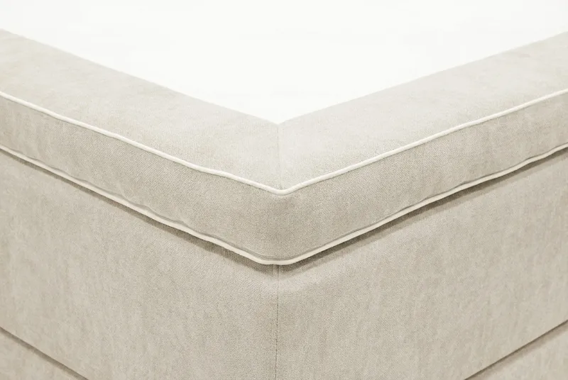 Hilton Premium Komplett Sängpaket 160x200 cm Kontinentalsäng med Sänggavel - Beige Tyg - Products - Möbler - Säng - Kontinentalsäng