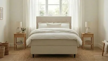 Hilton Plus Komplett Sängpaket med Förvaring 140x200 cm - Ljusbeige - Products - Möbler - Säng - Säng med förvaring
