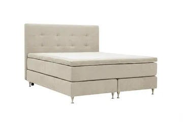 Hilton Premium Komplett Sängpaket 160x200 cm Kontinentalsäng med Sänggavel - Beige Tyg - Products - Möbler - Säng - Kontinentalsäng