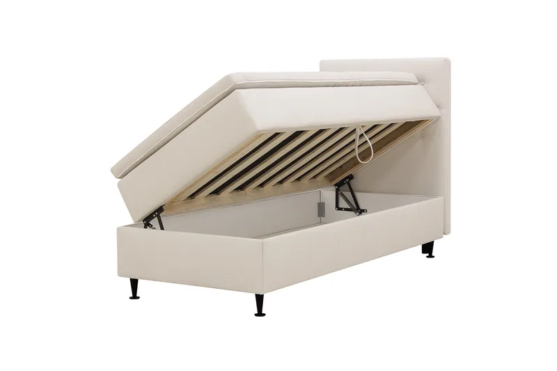 Hilton Plus Komplett Sängpaket med Förvaring 90x200 cm - Ljusbeige - Products - Möbler - Säng - Säng med förvaring