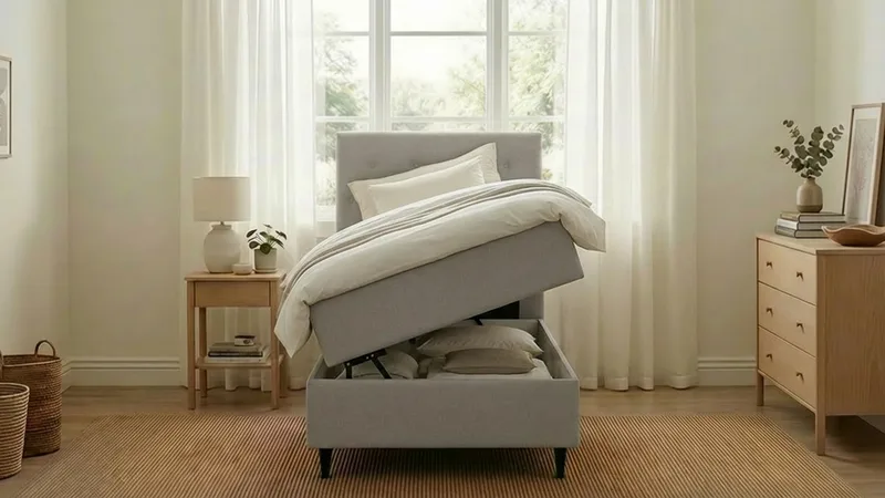 Hilton Plus Komplett Sängpaket med Förvaring 90x200 cm - Grå - Products - Möbler - Säng - Säng med förvaring