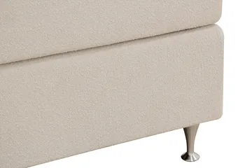 Hilton Premium Komplett Sängpaket 160x200 cm Kontinentalsäng med Sänggavel - Ljusbeige Bouclé - Products - Möbler - Säng - Kontinentalsäng
