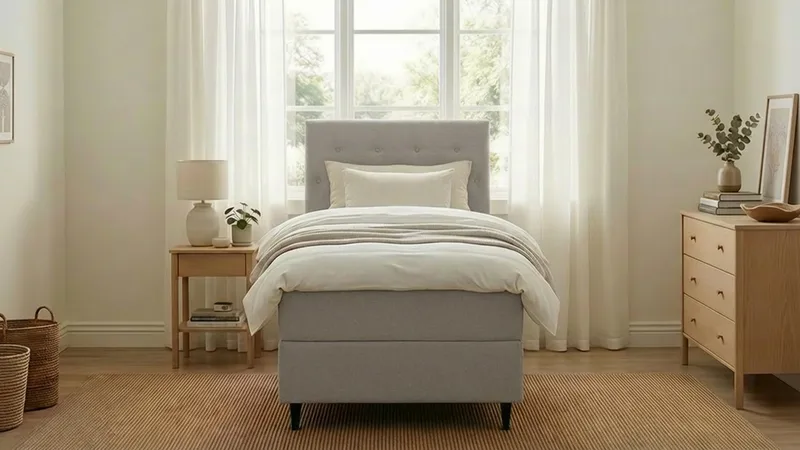 Hilton Plus Komplett Sängpaket med Förvaring 90x200 cm - Grå - Products - Möbler - Säng - Säng med förvaring