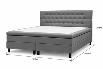 HVILA Classic Komplett Sängpaket 160x200 cm Kontinentalsäng med diamant sänggavel - Grå - Products - Möbler - Säng - Komplett sängpaket