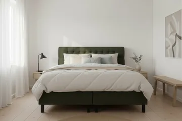 HVILA Classic Komplett Sängpaket 160x200 cm Kontinentalsäng med diamant sänggavel - Grön - Products - Möbler - Säng - Kontinentalsäng