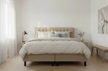 HVILA Classic Komplett Sängpaket 180x200 cm Kontinentalsäng med diamant sänggavel - Beige - Products - Möbler - Säng - Kontinentalsäng