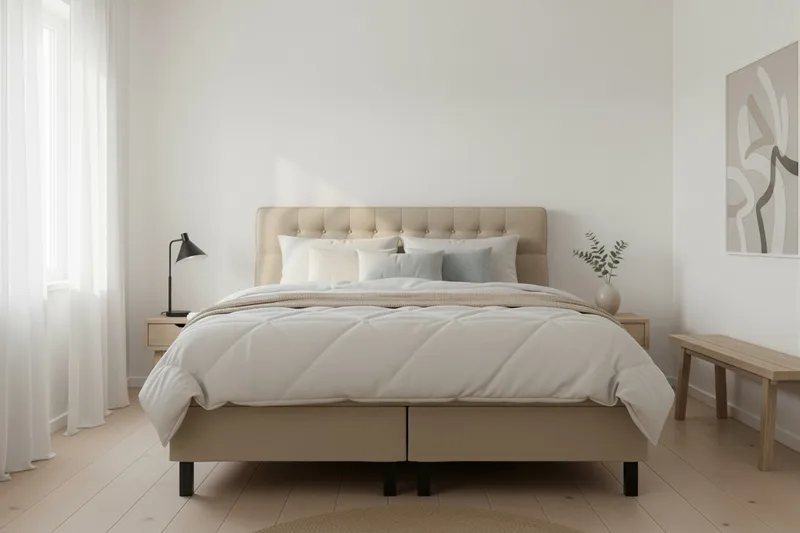 HVILA Classic Komplett Sängpaket 180x200 cm Kontinentalsäng med diamant sänggavel - Beige - Products - Möbler - Säng - Kontinentalsäng