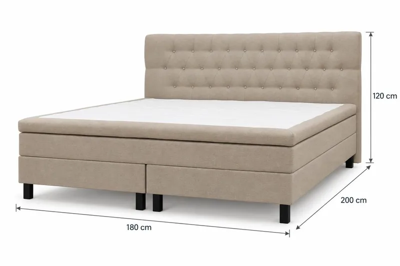 HVILA Classic Komplett Sängpaket 180x200 cm Kontinentalsäng med diamant sänggavel - Beige - Products - Möbler - Säng - Komplett sängpaket