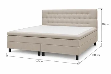 HVILA Classic Komplett Sängpaket 180x200 cm Kontinentalsäng med diamant sänggavel - Beige - Products - Möbler - Säng - Komplett sängpaket