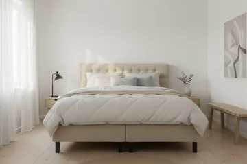 HVILA Classic Komplett Sängpaket 180x200 cm Kontinentalsäng med diamant sänggavel - Beige - Products - Möbler - Säng - Kontinentalsäng