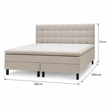 HVILA Classic Komplett Sängpaket 180x200 cm Kontinentalsäng med rutad sänggavel - Beige - Products - Möbler - Säng - Komplett sängpaket