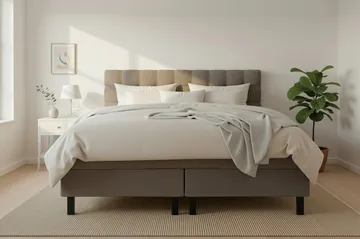 HVILA Classic Komplett Sängpaket 180x200 cm Kontinentalsäng med rutad sänggavel - Brun - Products - Möbler - Säng - Kontinentalsäng