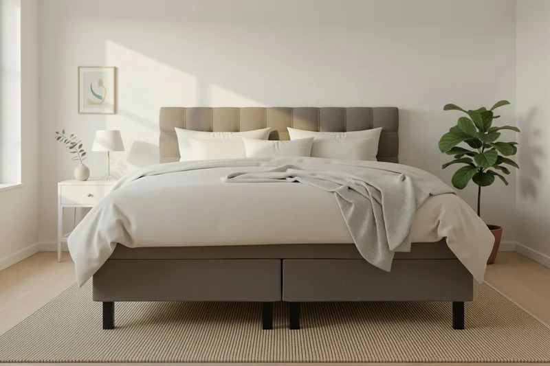 HVILA Classic Komplett Sängpaket 180x200 cm Kontinentalsäng med rutad sänggavel - Brun - Products - Möbler - Säng - Kontinentalsäng