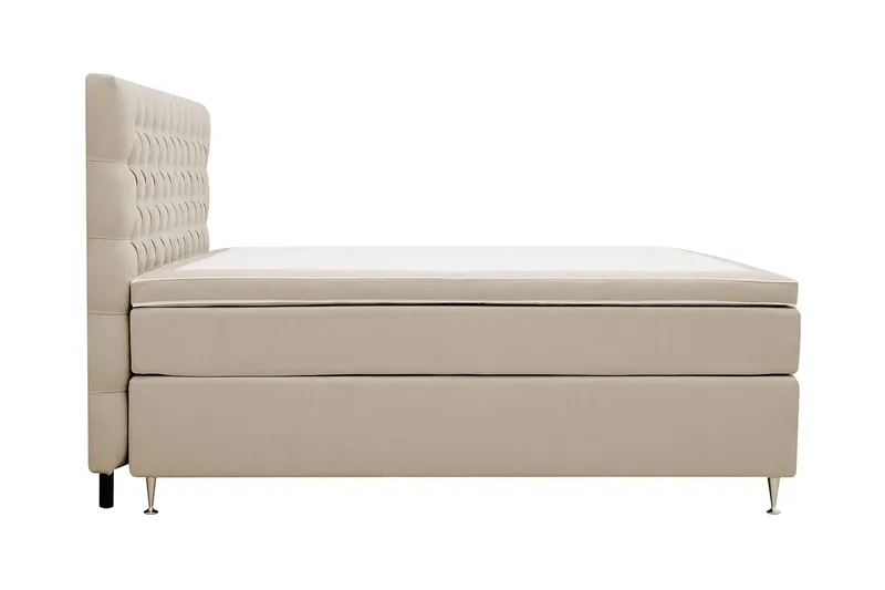 HVILA Lyx Komplett Sängpaket 160x200 cm Kontinentalsäng med knappad sänggavel - Beige - Products - Möbler - Säng - Kontinentalsäng