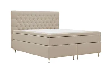 HVILA Lyx Komplett Sängpaket 160x200 cm Kontinentalsäng med knappad sänggavel - Beige - Products - Möbler - Säng - Kontinentalsäng