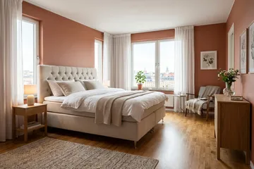 HVILA Lyx Komplett Sängpaket 160x200 cm Kontinentalsäng med knappad sänggavel i chenille - Beige - Products - Möbler - Säng - Kontinentalsäng