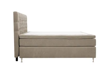 HVILA Lyx Komplett Sängpaket 160x200 cm Kontinentalsäng med knappad sänggavel i chenille - Brun - Products - Möbler - Säng - Kontinentalsäng
