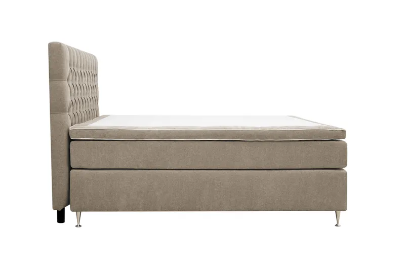 HVILA Lyx Komplett Sängpaket 160x200 cm Kontinentalsäng med knappad sänggavel i chenille - Brun - Products - Möbler - Säng - Kontinentalsäng