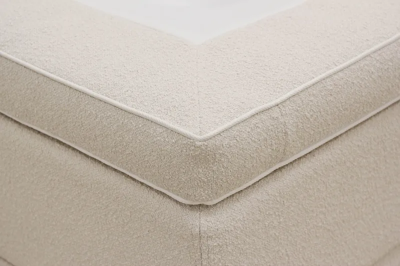 HVILA Lyx Komplett Sängpaket 180x200 cm Kontinentalsäng med knappad sänggavel i bouclé - Ivory / Bouclé - Products - Möbler - Säng - Kontinentalsäng