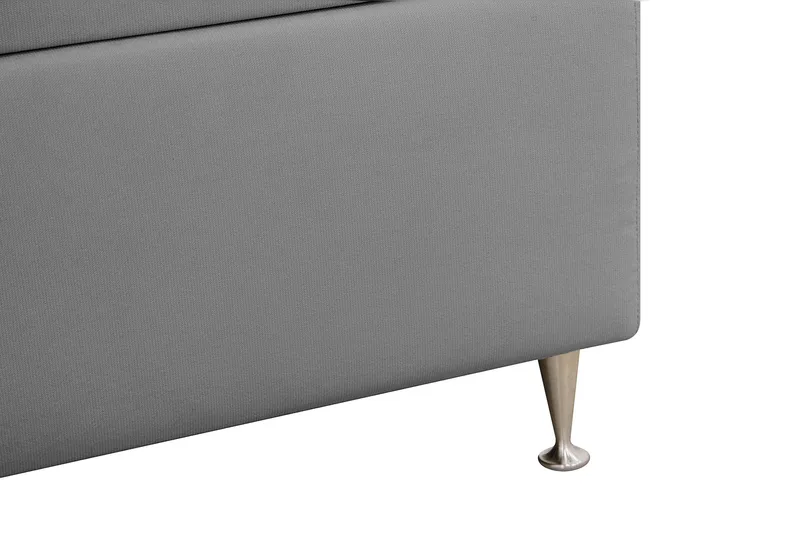 HVILA Lyx Komplett Sängpaket 180x200 cm Kontinentalsäng med knappad sänggavel i sammet - Ljusgrå - Products - Möbler - Säng - Kontinentalsäng