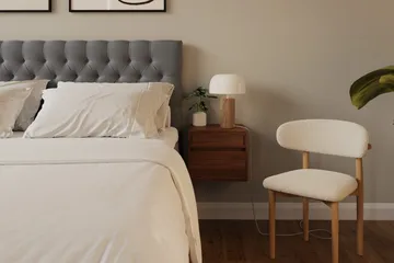 HVILA Lyx Komplett Sängpaket 180x200 cm Kontinentalsäng med knappad sänggavel i sammet - Ljusgrå - Products - Möbler - Säng - Kontinentalsäng