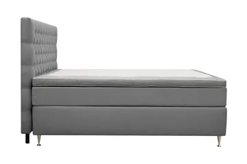 HVILA Lyx Komplett Sängpaket 180x200 cm Kontinentalsäng med knappad sänggavel i sammet - Ljusgrå - Products - Möbler - Säng - Kontinentalsäng