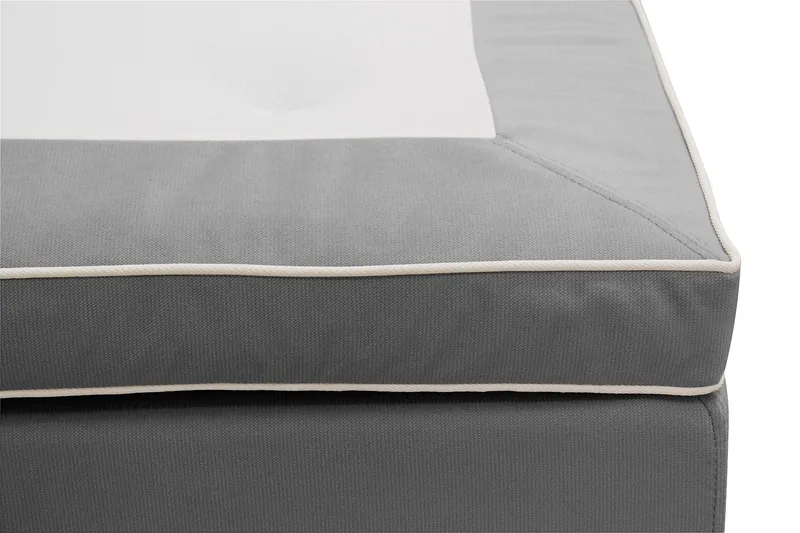 HVILA Lyx Komplett Sängpaket 180x200 cm Kontinentalsäng med knappad sänggavel i sammet - Ljusgrå - Products - Möbler - Säng - Kontinentalsäng