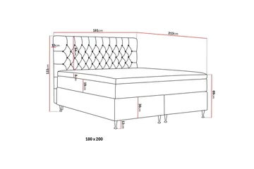 HVILA Lyx Kontinentalsäng 180x200 cm - Grå - Products - Möbler - Säng - Kontinentalsäng