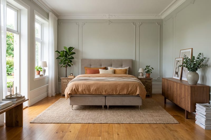 HVILA Premium Komplett Sängpaket 160x200 cm Kontinentalsäng med Sänggavel - Ljusbrun Tyg - Products - Möbler - Säng - Kontinentalsäng