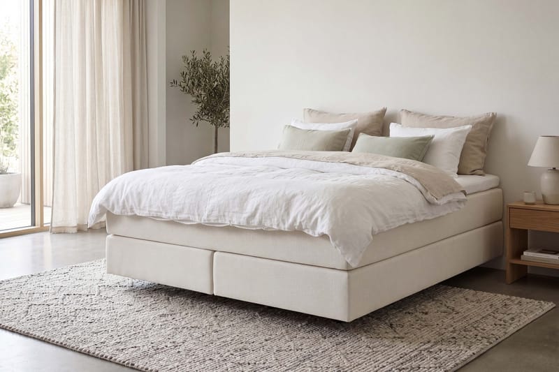 HVILA Premium Kontinentalsäng 180x200 cm med svävande effekt inkl. Bäddmadrass i Polyeterskum Medium - Medium - Products - Möbler - Säng - Komplett sängpaket