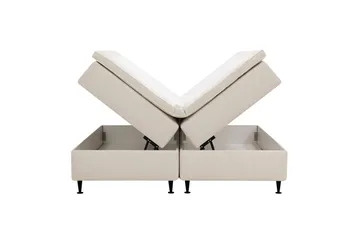 HVILA Plus Kontinentalsäng 160x200 cm i Tyg med Förvaring + Bäddmadrass med Fasthetsgrad Mediumfast - Ljusbeige - Products - Möbler - Säng - Komplett sängpaket