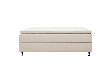 HVILA Plus Kontinentalsäng 160x200 cm i Tyg med Förvaring + Bäddmadrass med Fasthetsgrad Mediumfast - Ljusbeige - Products - Möbler - Säng - Komplett sängpaket