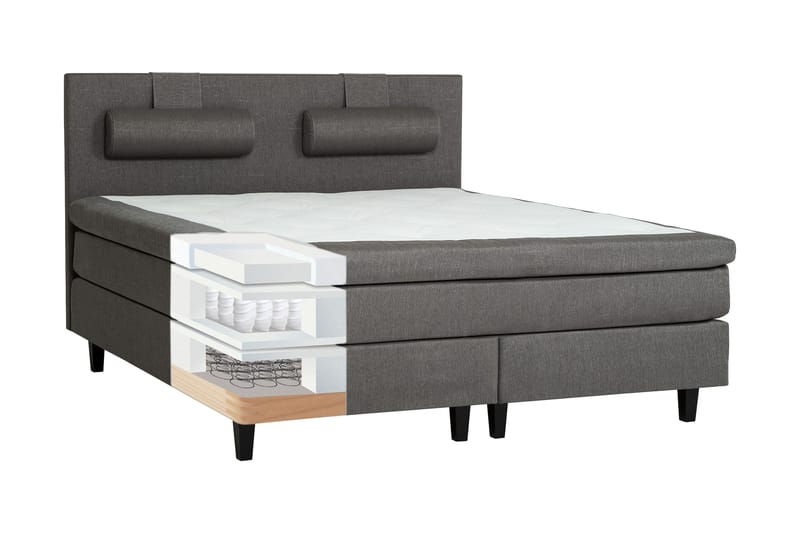 James Kontinentalsäng 160x200 cm - Ljusgrå - Products - Möbler - Säng - Kontinentalsäng