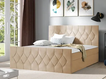 Jitendra Sängpaket Kontinentalsäng 140x200 cm med Förvaring - Beige - Products - Möbler - Säng - Komplett sängpaket