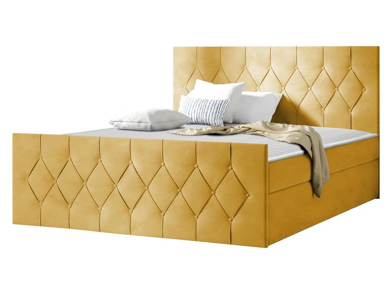 Jitendra Sängpaket Kontinentalsäng 160x200 cm med Förvaring - Gul - Products - Möbler - Säng - Komplett sängpaket