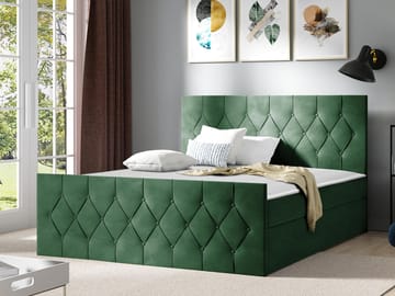 Jitendra Sängpaket Kontinentalsäng 180x200 cm med Förvaring - Grön - Products - Möbler - Säng - Komplett sängpaket