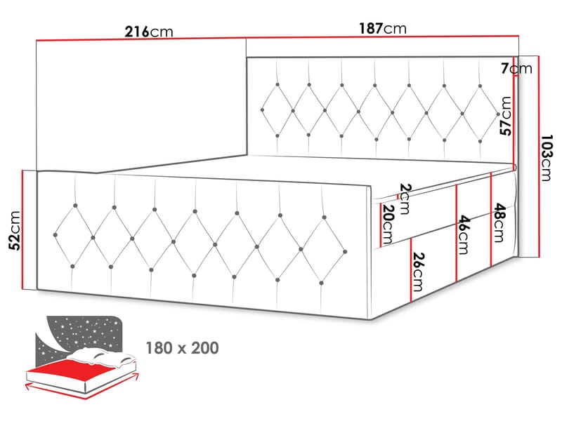 Jitendra Sängpaket Kontinentalsäng 180x200 cm med Förvaring - Grön - Products - Möbler - Säng - Komplett sängpaket