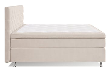 Joluma Komplett Sängpaket – Kontinentalsäng 180x200 cm i Tyg med Sänggavel + Bäddmadrass med Fasthetsgrad Fast - Ljusbeige - Products - Möbler - Säng - Kontinentalsäng