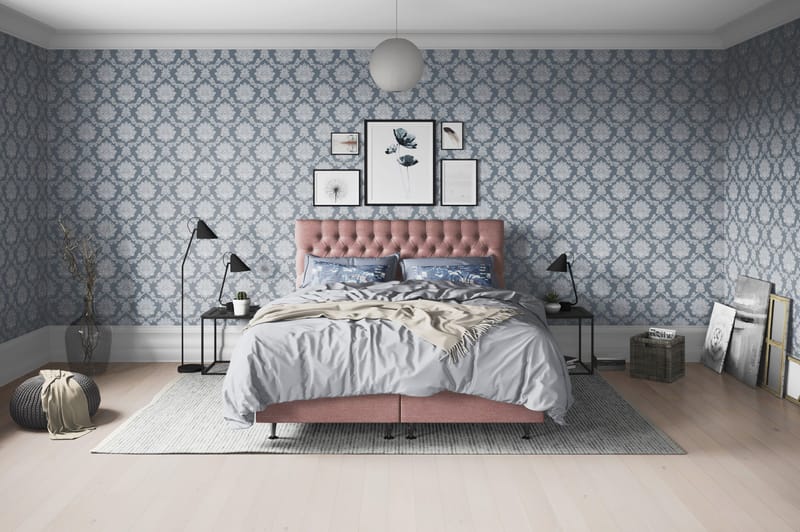 Joluma Kontinentalsäng Fast 160x200 cm - (+Fler val) 160x200 cm Mörkrosa - Products - Möbler - Säng - Kontinentalsäng