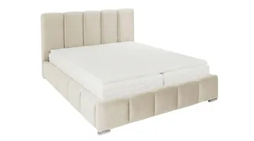 Cleaton Sängram 160x200 cm med Förvaring HVILA Pocketresårmadrass och Bäddmadrass i Polysterskum med Tvättbar klädsel - Beige/Vit - Products - Möbler - Säng - Komplett sängpaket